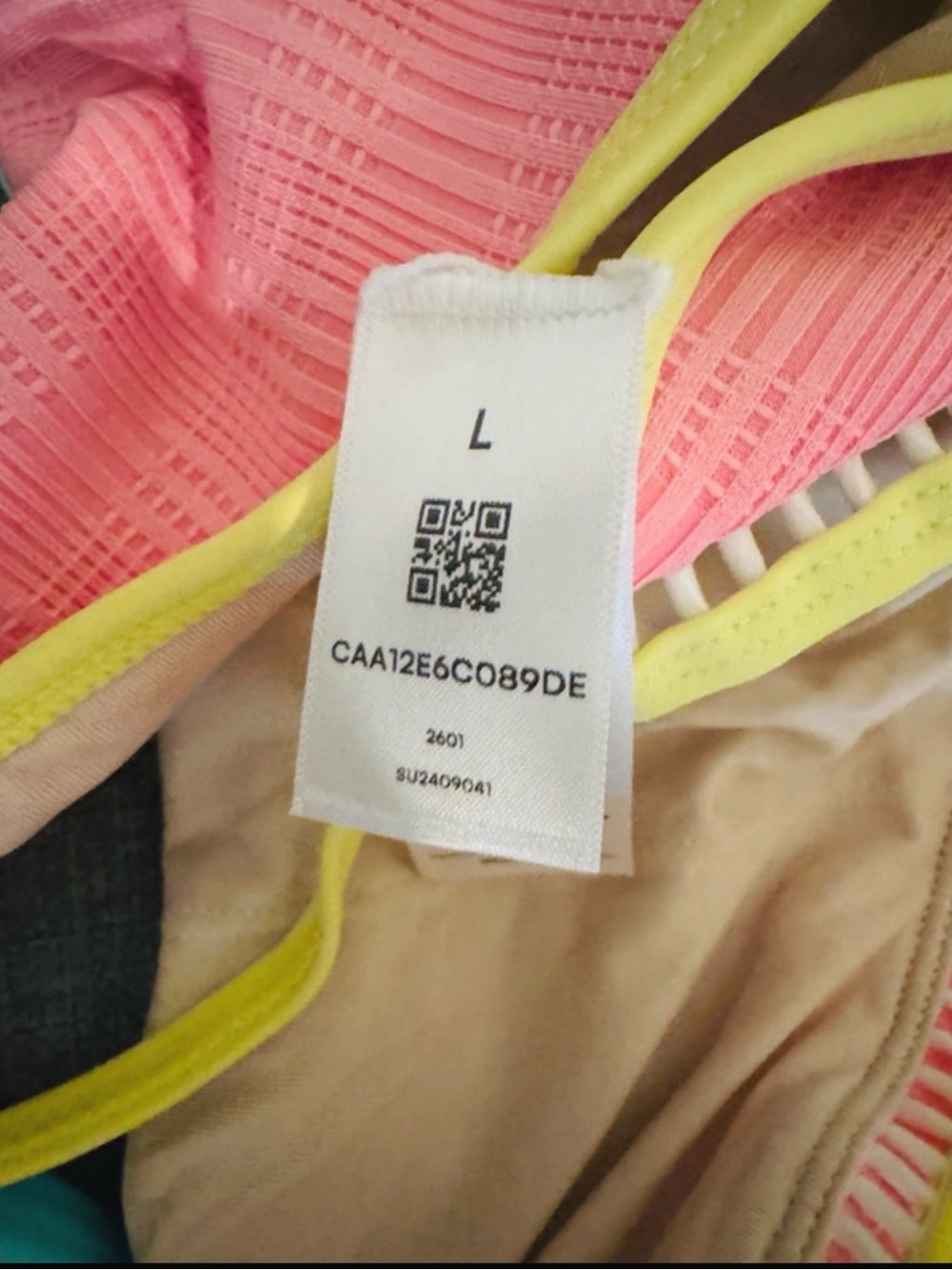 Cupshe Pink & Yellow Colorblock Ribbed Bikini Set - Picture 3 of 3